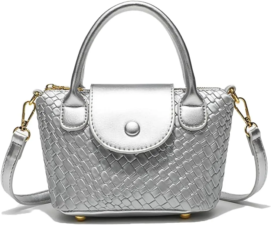 Women's Crocodile Embossed Tote Top Handle Vegan Leather Adjustable Lightweight Elegant Hobo Everyday Party Crossbody Bag