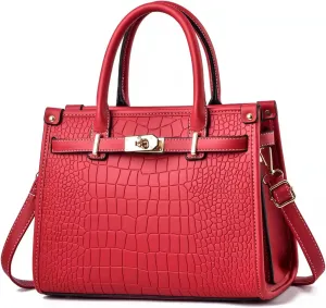 Women's Crocodile Satchel Handbag, Satchel Purse Shoulder Handbag, Top Handle Tote Handbags