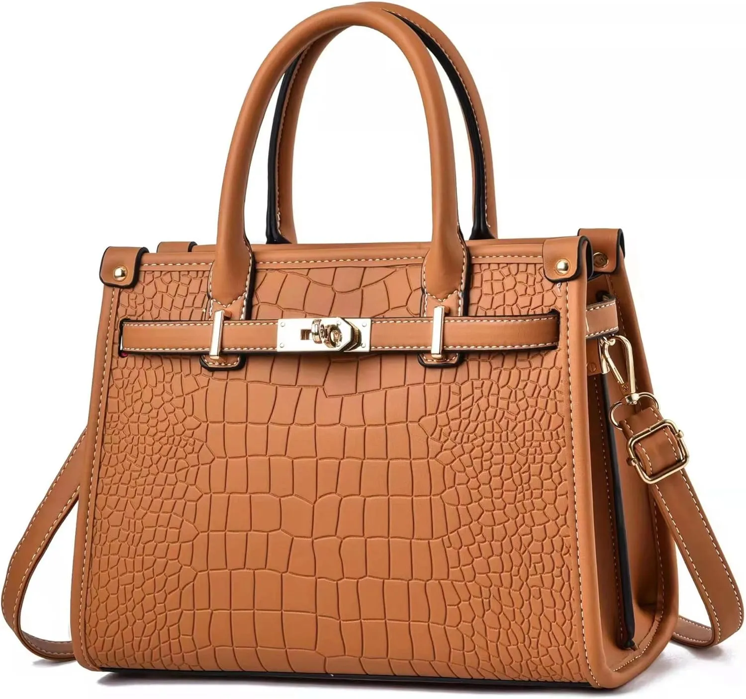Women's Crocodile Satchel Handbag, Satchel Purse Shoulder Handbag, Top Handle Tote Handbags