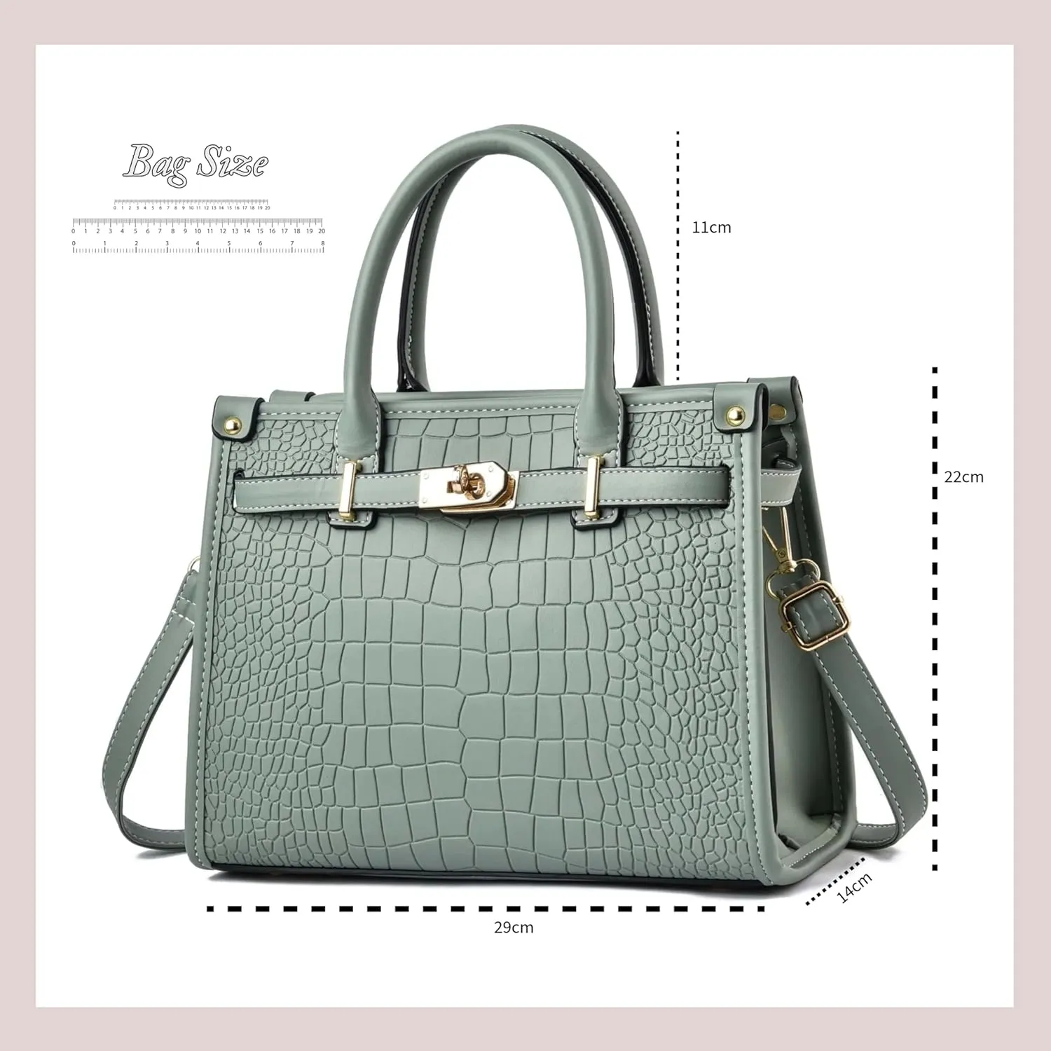 Women's Crocodile Satchel Handbag, Satchel Purse Shoulder Handbag, Top Handle Tote Handbags
