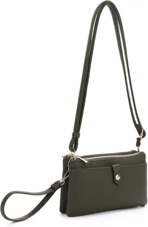 Women's Crossbody Shoulder Bag Cell Phone Purse Wallet Wristlet Clutch with Adjustable Strap and Zipper