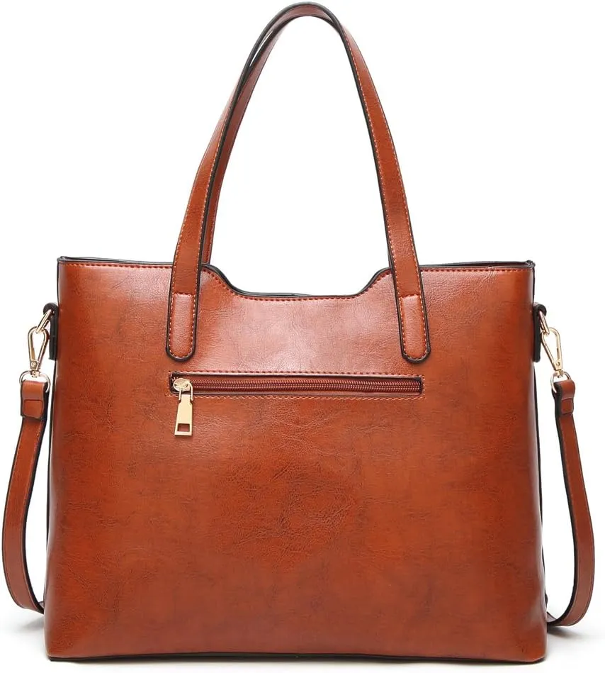 Women's Designer Handbags Satchel Bags Top Handle Purse Shoulder Bag w/Matching Wallet 2 PCS Set