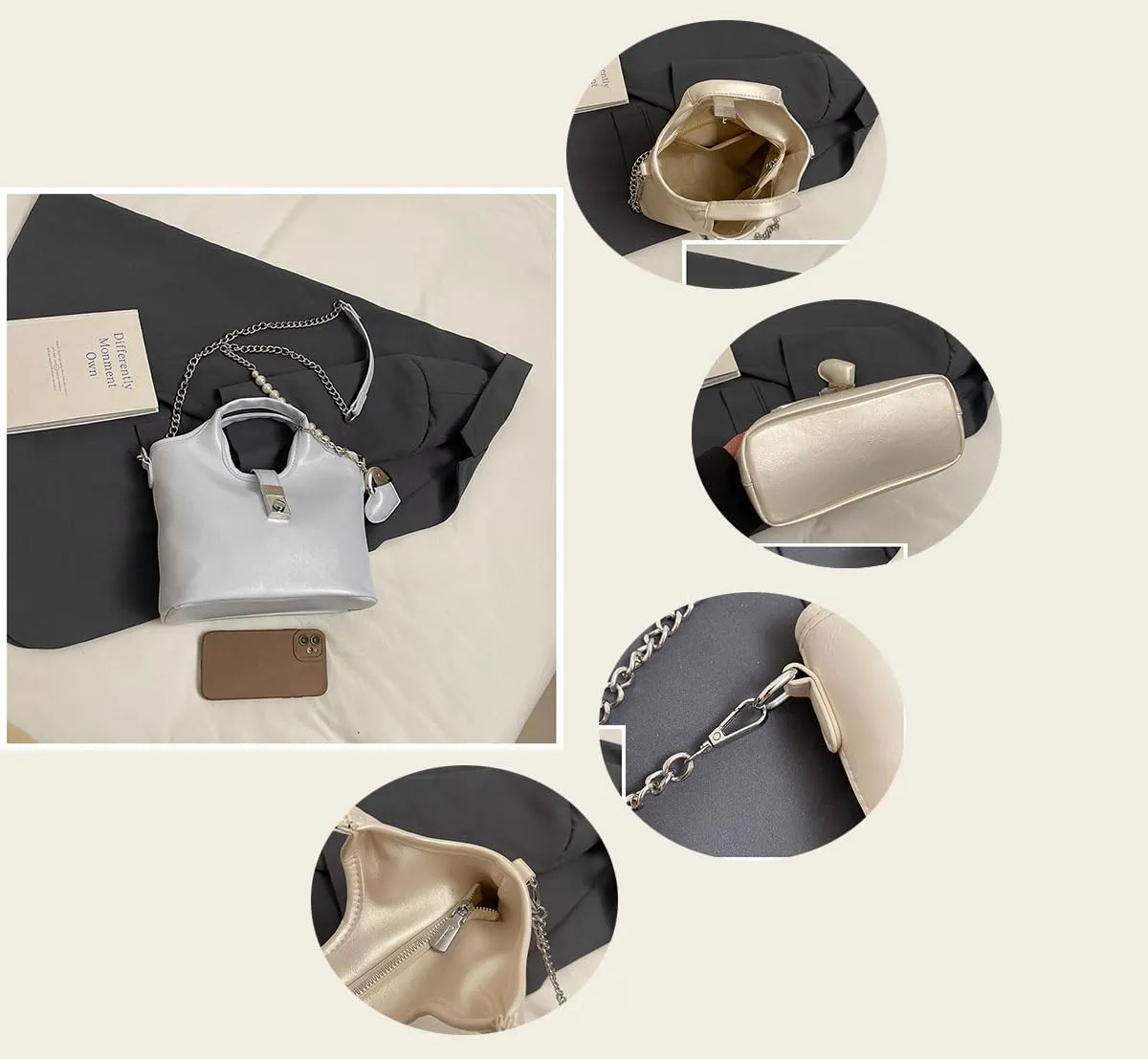 Women’s Detachable Strap Handbag – Versatile Purse, Stylish Shoulder Bag with Multiple Carrying Ways