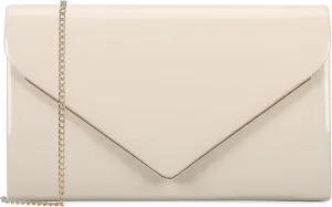 Women's Evening Clutch Bags for Formal Cocktail Prom Wedding Party Patent Leather Dressy Foldover Purse