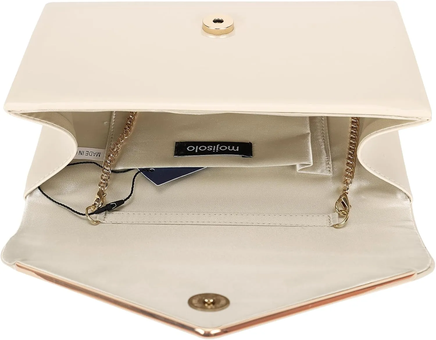 Women's Evening Clutch Bags for Formal Cocktail Prom Wedding Party Patent Leather Dressy Foldover Purse