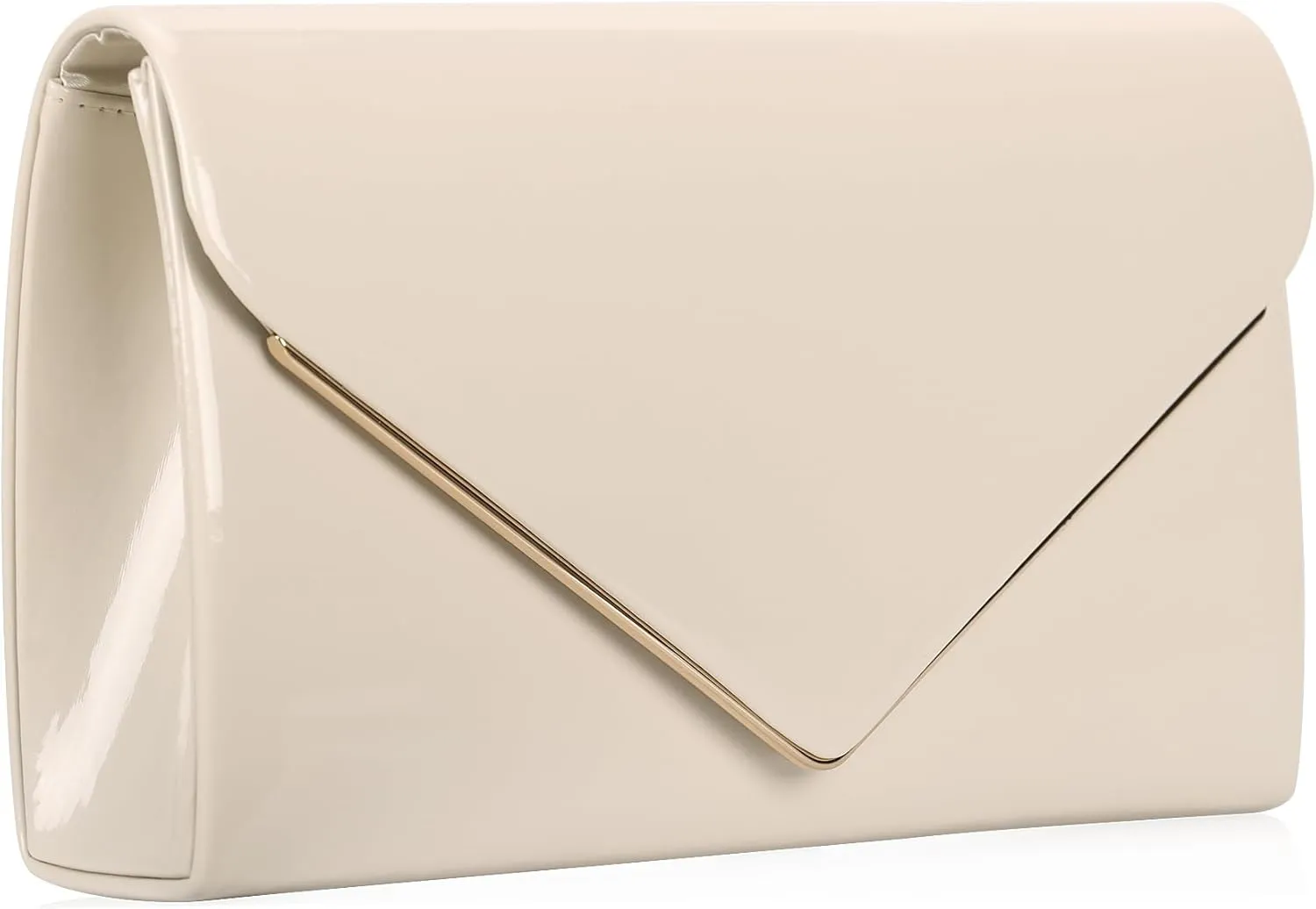 Women's Evening Clutch Bags for Formal Cocktail Prom Wedding Party Patent Leather Dressy Foldover Purse