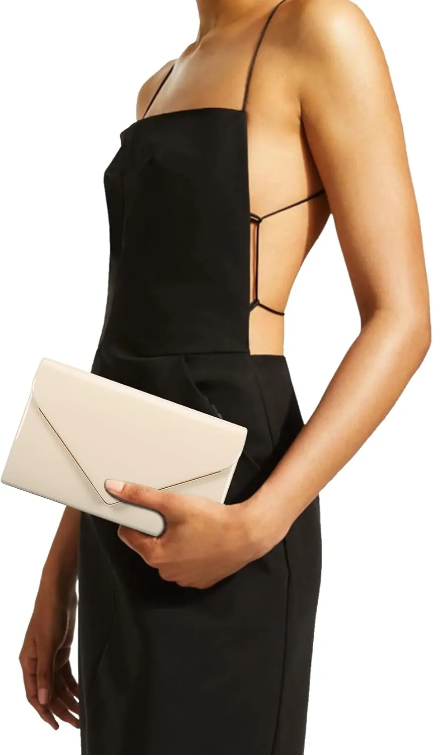 Women's Evening Clutch Bags for Formal Cocktail Prom Wedding Party Patent Leather Dressy Foldover Purse