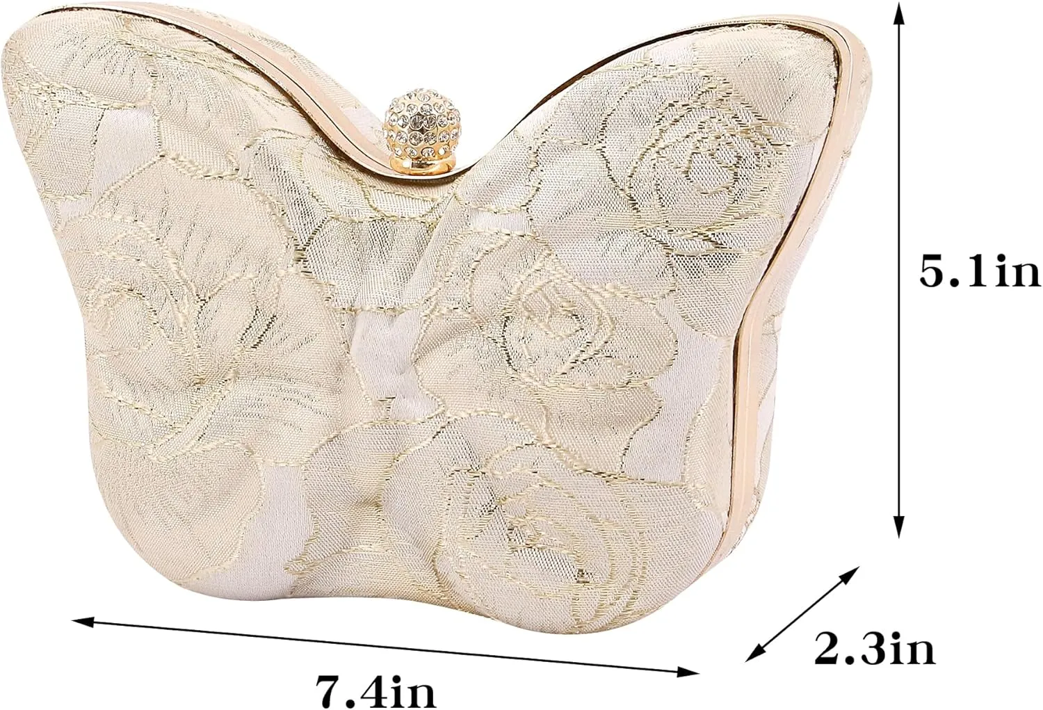 Womens Exquisite Butterfly Evening Bag Embroidery Floral Clutch Purse Party Wedding Prom Handbag Shoulder Bag