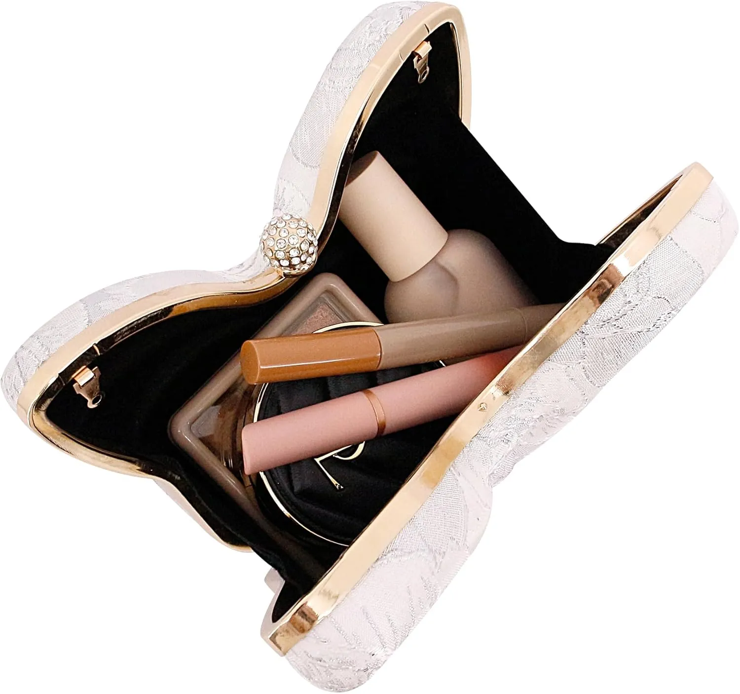 Womens Exquisite Butterfly Evening Bag Embroidery Floral Clutch Purse Party Wedding Prom Handbag Shoulder Bag
