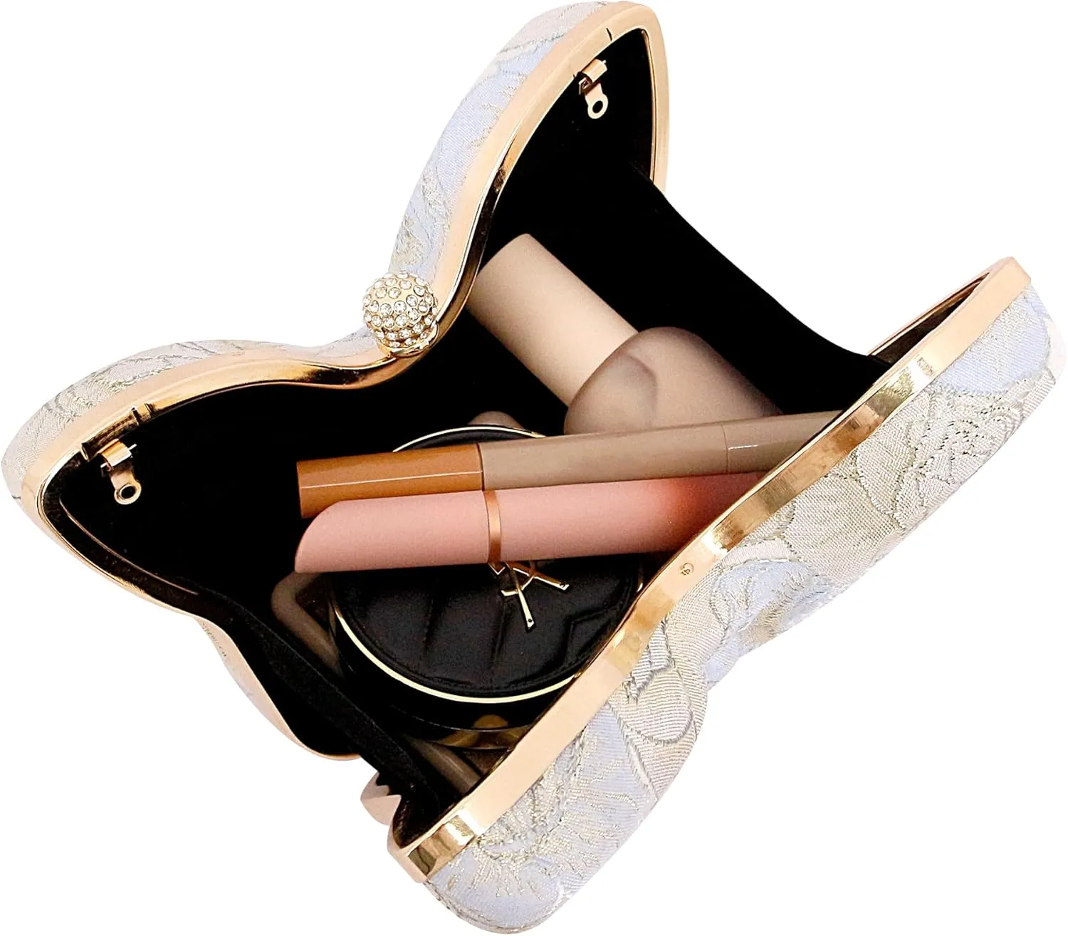 Womens Exquisite Butterfly Evening Bag Embroidery Floral Clutch Purse Party Wedding Prom Handbag Shoulder Bag