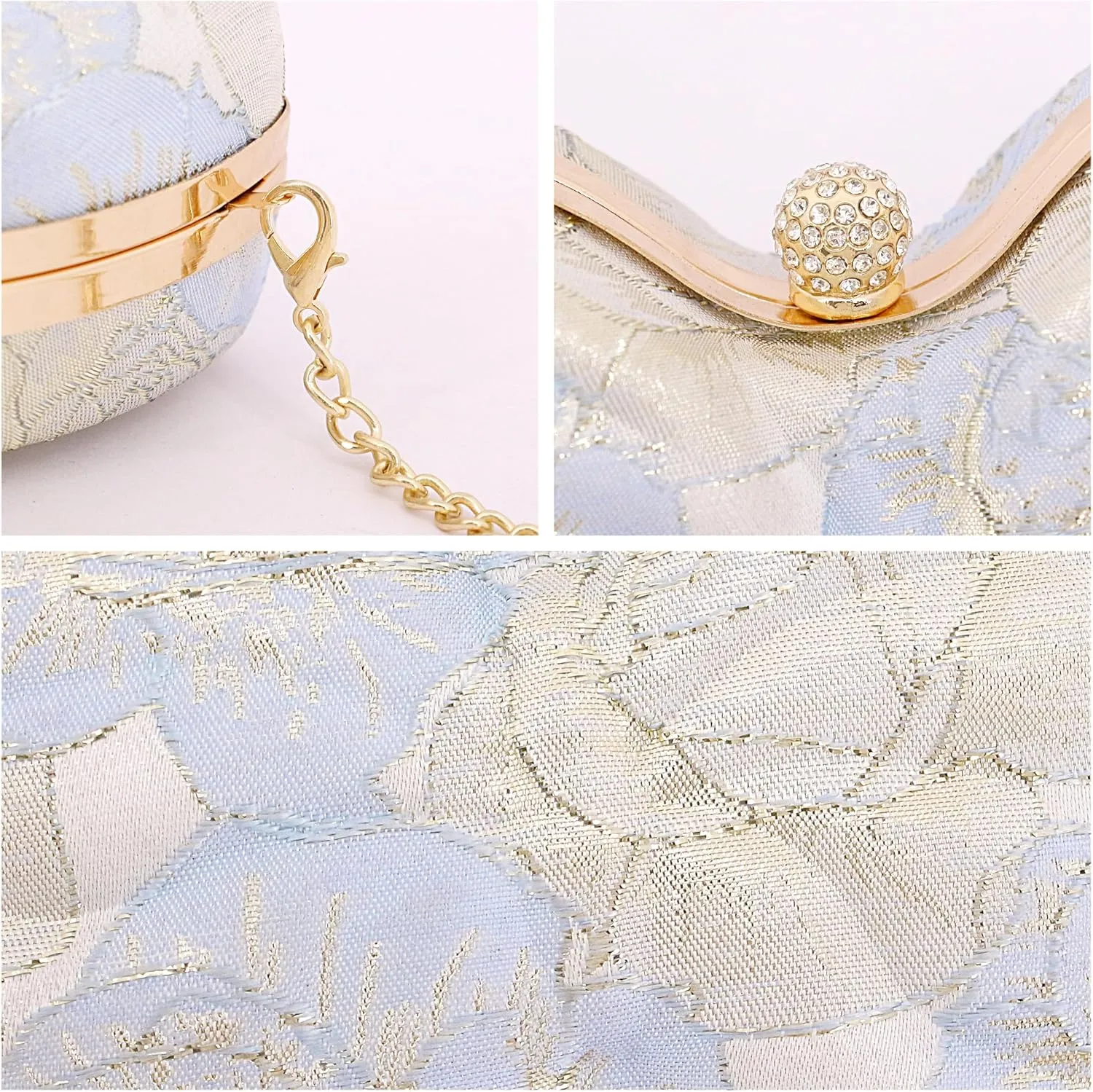 Womens Exquisite Butterfly Evening Bag Embroidery Floral Clutch Purse Party Wedding Prom Handbag Shoulder Bag
