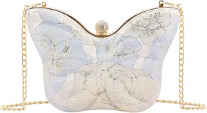 Womens Exquisite Butterfly Evening Bag Embroidery Floral Clutch Purse Party Wedding Prom Handbag Shoulder Bag