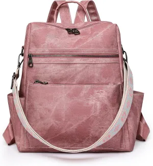 Women's Fashion Backpack Purse Multipurpose Large Capacity Travel Handbags Convertible Bag Pink