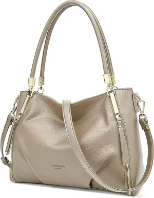 Women's Genuine Leather Tote Handbag, Top-handle Purse and Handbags for Women Satchel Large Shoulder Bag