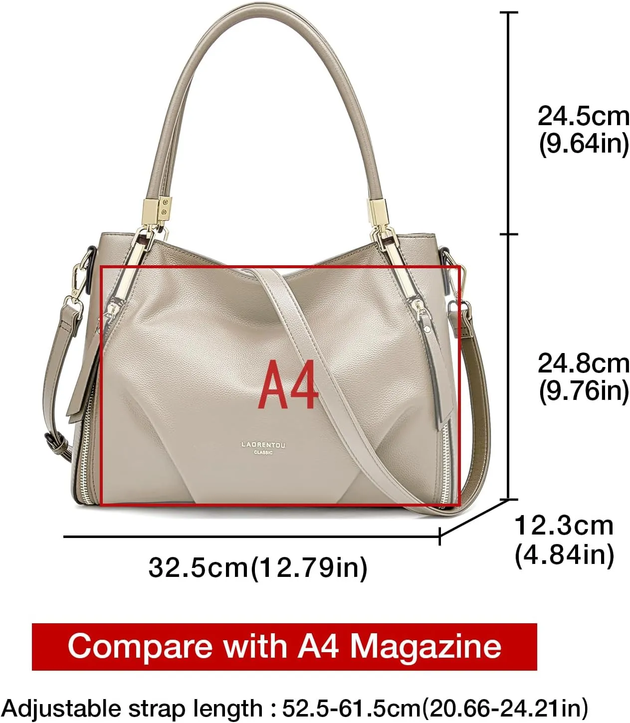Women's Genuine Leather Tote Handbag, Top-handle Purse and Handbags for Women Satchel Large Shoulder Bag