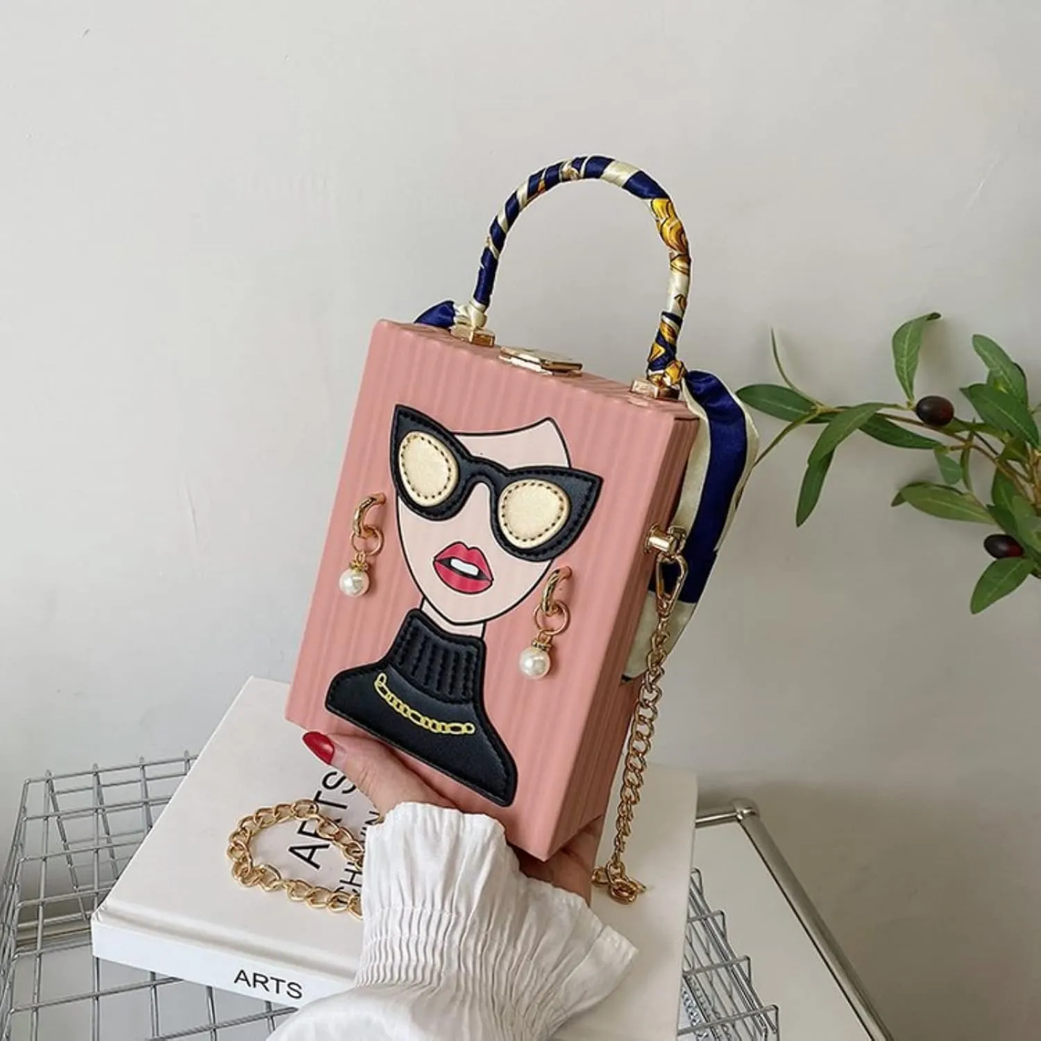 Womens Novelty 3D Lady Face Shoulder Bags PU Leather Top Handle Satchel Handbags Clutch Purse Crossbody Phone Wallet