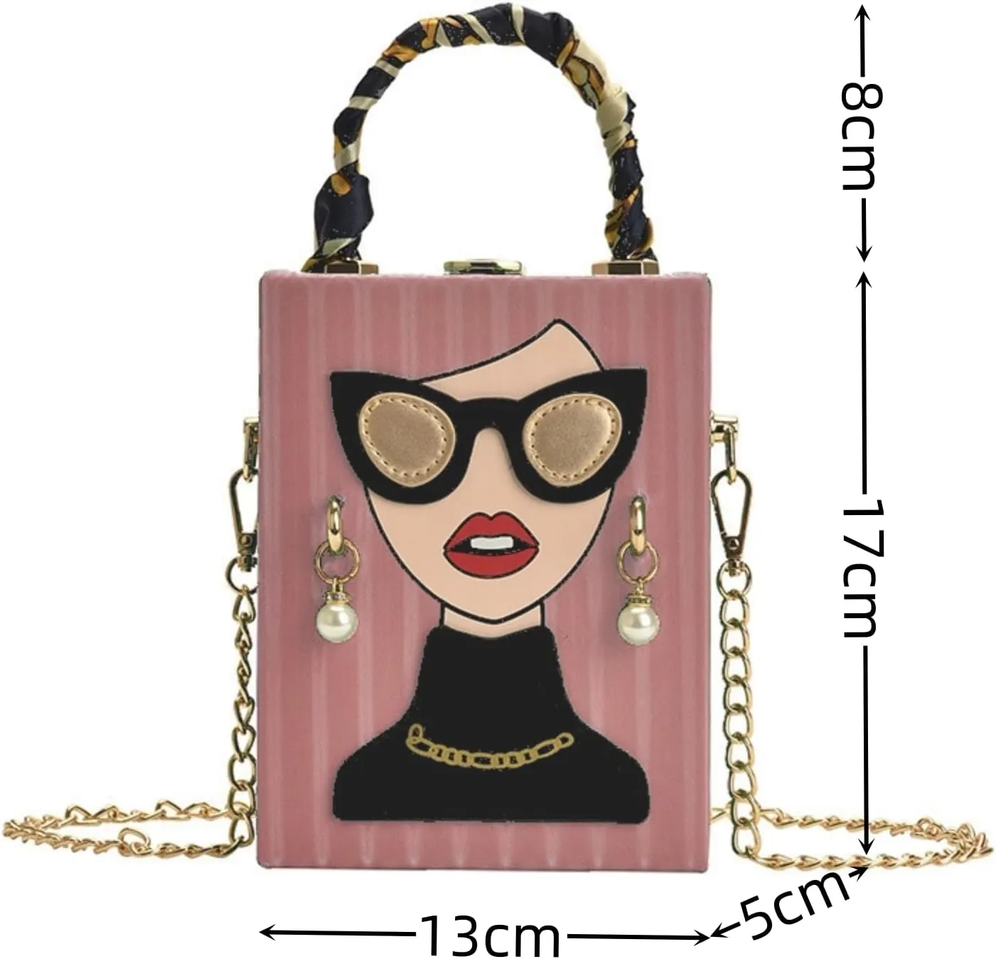 Womens Novelty 3D Lady Face Shoulder Bags PU Leather Top Handle Satchel Handbags Clutch Purse Crossbody Phone Wallet