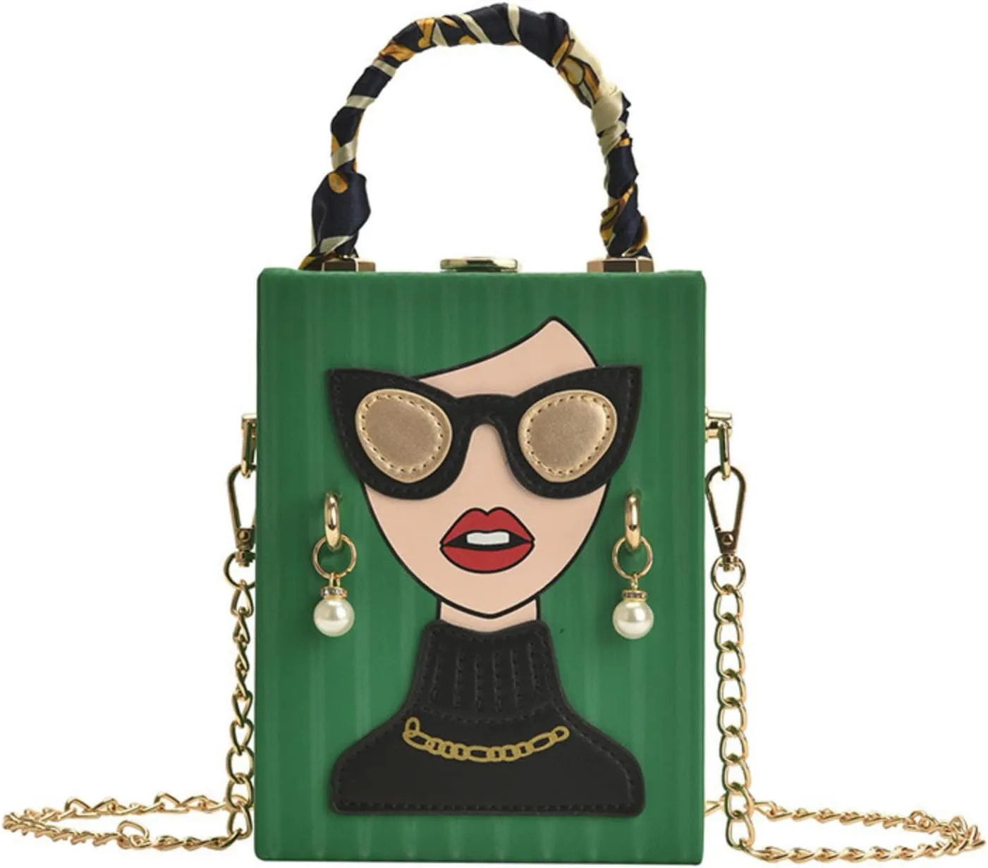 Womens Novelty 3D Lady Face Shoulder Bags PU Leather Top Handle Satchel Handbags Clutch Purse Crossbody Phone Wallet