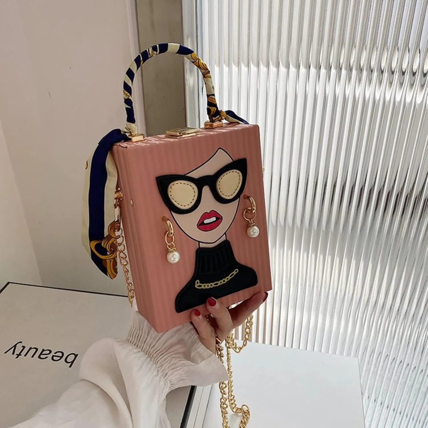 Womens Novelty 3D Lady Face Shoulder Bags PU Leather Top Handle Satchel Handbags Clutch Purse Crossbody Phone Wallet