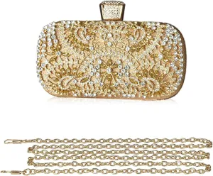 Womens Rhinestone Evening Bag Crystal Clutch Bag Sparkly Glitter Handbag