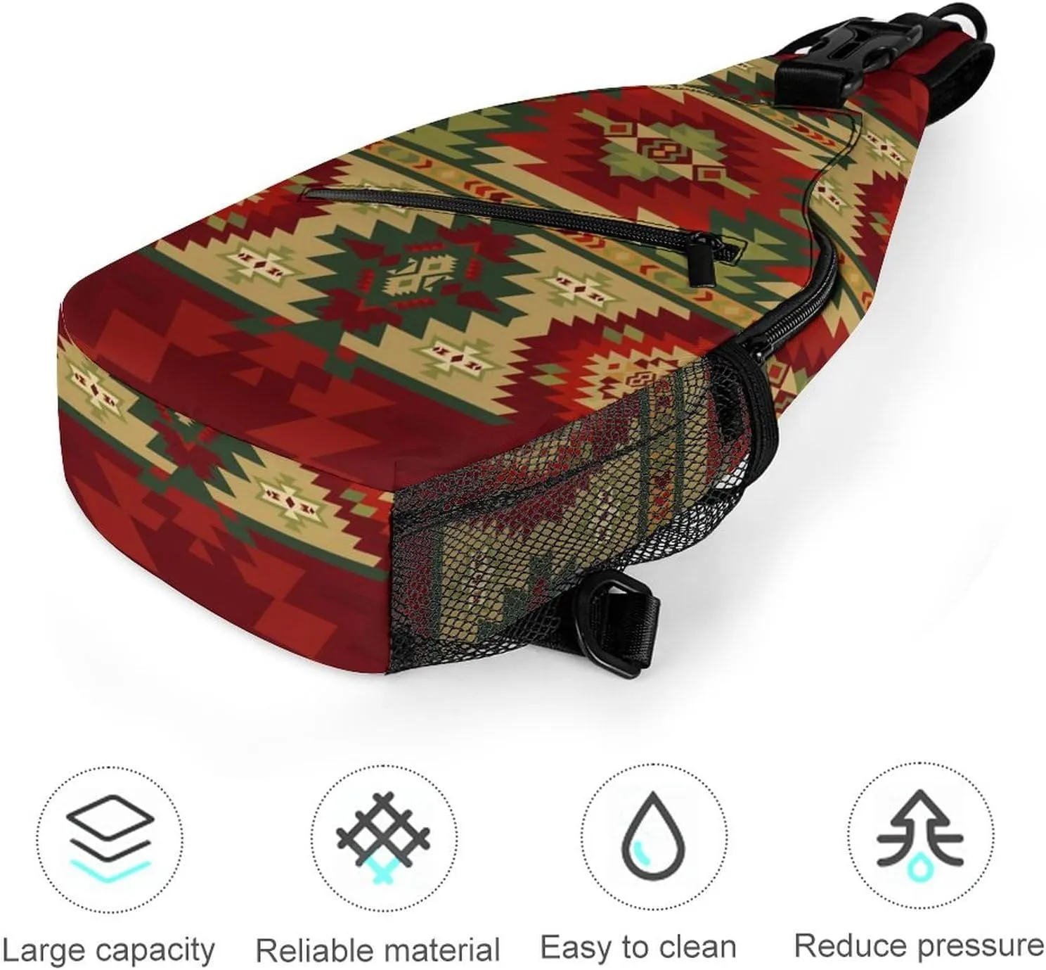 Womens Shoulder Chest Sling Bags Compatible with Tribal Ethnic Aztec Native American Decor Backpacks Fashion Casual Pack Crossbody Bags Daypack Multipurpose for Travel Outdoors Running