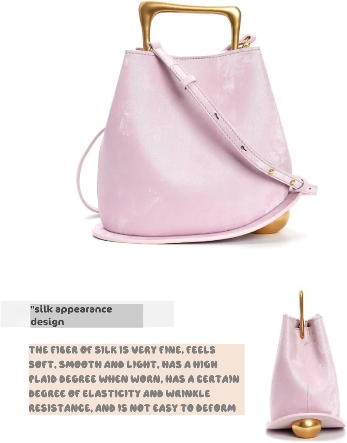 Women's Silk Bucket Bag, Personalized Handbag, Creative Vegetable Basket, One Shoulder Crossbody