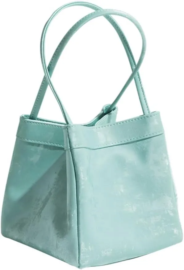 Womens Silk Soft Bucket Bag Neo Chinese Style Handbag Crossbody Satchel Lady Daily Small Shoulder Bag