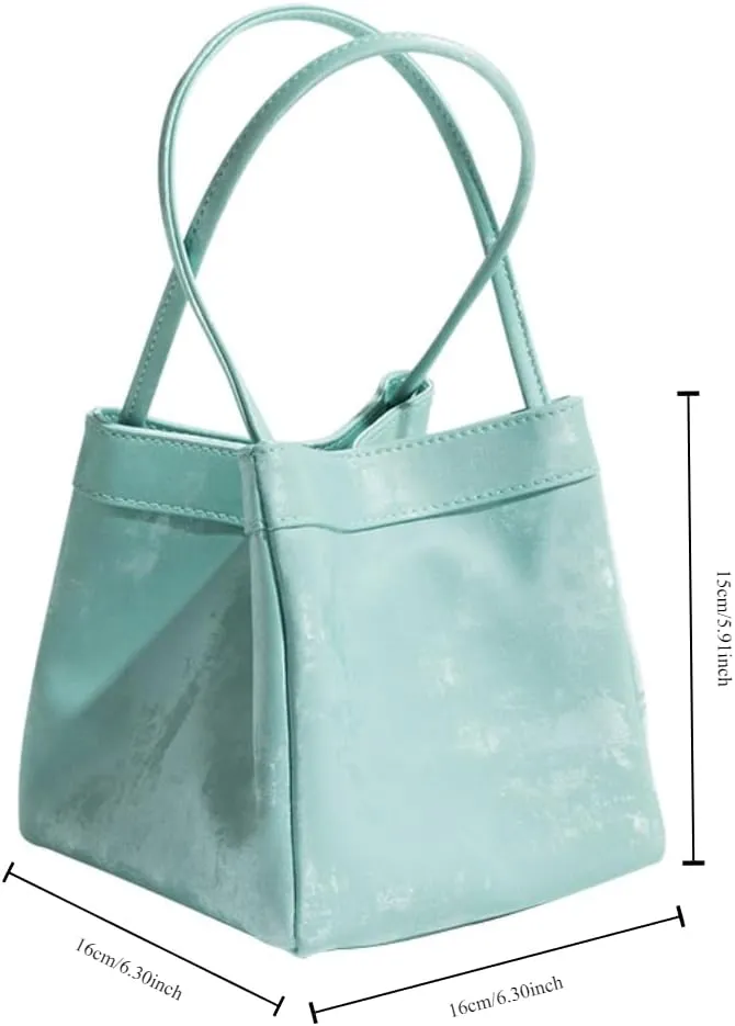 Womens Silk Soft Bucket Bag Neo Chinese Style Handbag Crossbody Satchel Lady Daily Small Shoulder Bag