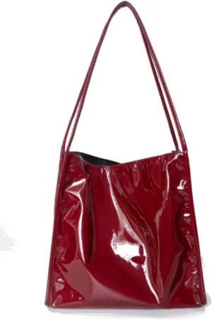 Women's Y2k Bag Patent Leather Purse Red Accessories Hobo Bags Y2k Tote Bag Y2k Accessories