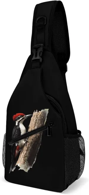 Woodpecker Casual Sling Bag Backpack Travel Shoulder Chest Crossbody Bags Adjustable Daypack Unisex