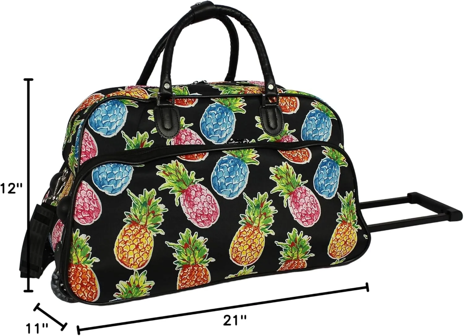 World Traveler Floral Prints 21-inch Carry-on Rolling Duffel Bag