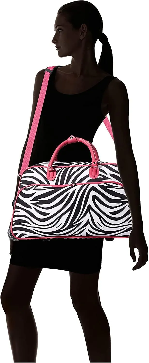 World Traveler Floral Prints 21-inch Carry-on Rolling Duffel Bag