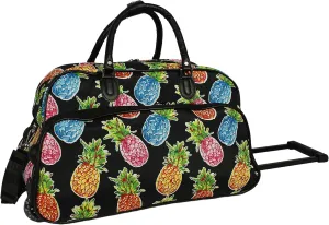 World Traveler Floral Prints 21-inch Carry-on Rolling Duffel Bag