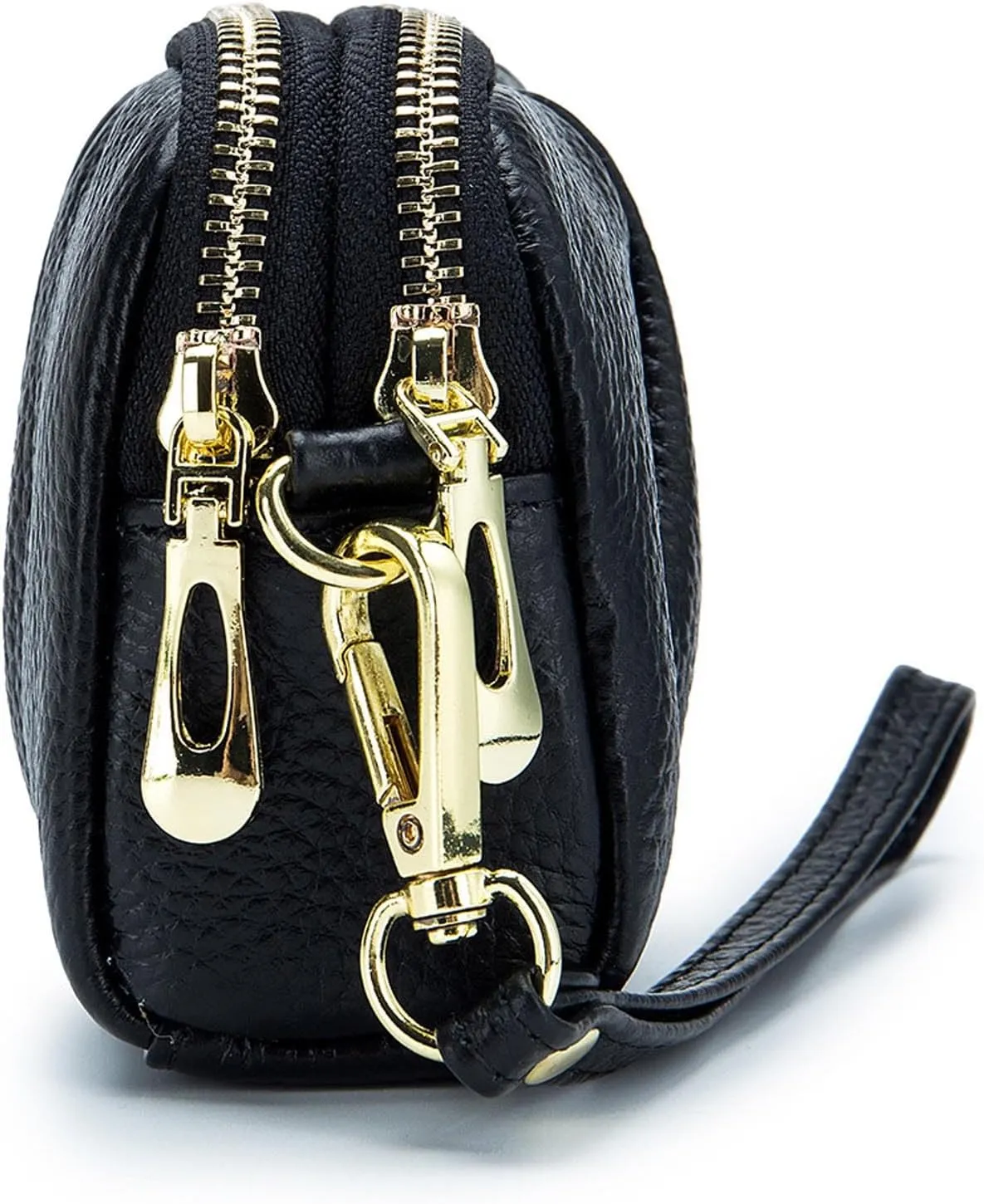 Wristlet Wallets for Women Genuine Leather Wristlet Purses Ladies Ruched Wristlet Clutch Wallet Purses