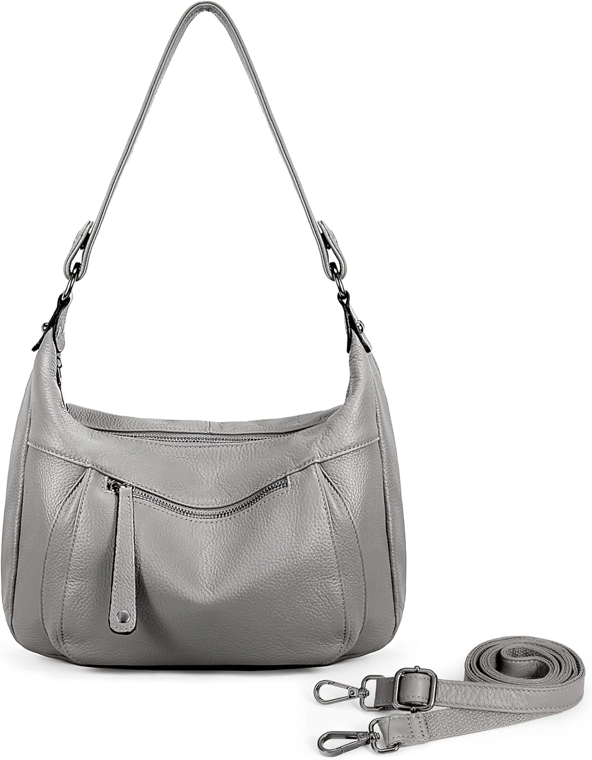 YALUXE Genuine Cowhide Leather Shoulder Bag Convertible Handbag Purse for Women