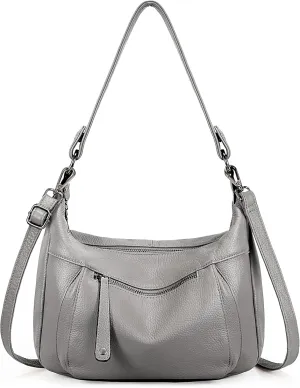 YALUXE Genuine Cowhide Leather Shoulder Bag Convertible Handbag Purse for Women