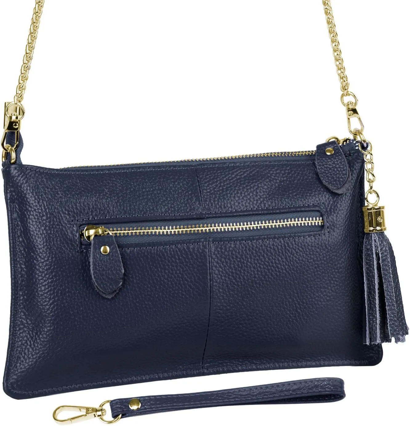 YALUXE Genuine Leather Wristlet Handbags Purses Cell Phone Pocket Clutch Wallet Crossbody Bags for Women