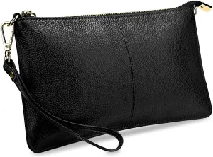 YALUXE Genuine Leather Wristlet Handbags Purses Cell Phone Pocket Clutch Wallet Crossbody Bags for Women