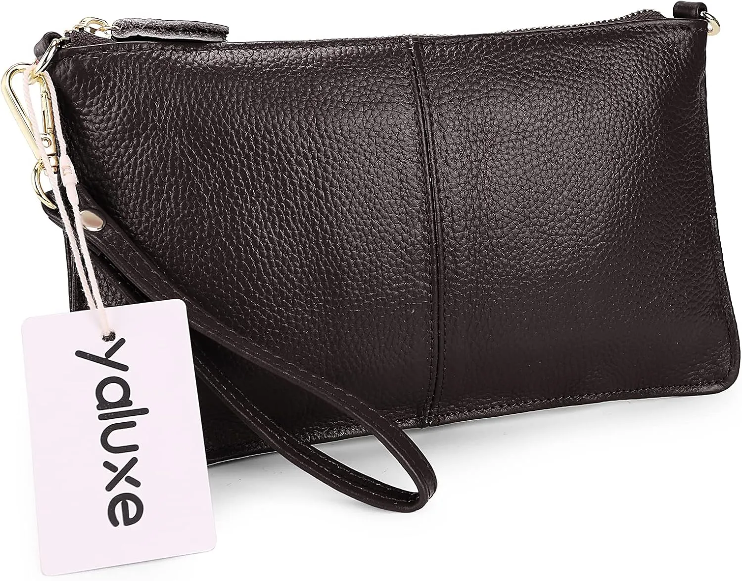 YALUXE Genuine Leather Wristlet Handbags Purses Cell Phone Pocket Clutch Wallet Crossbody Bags for Women