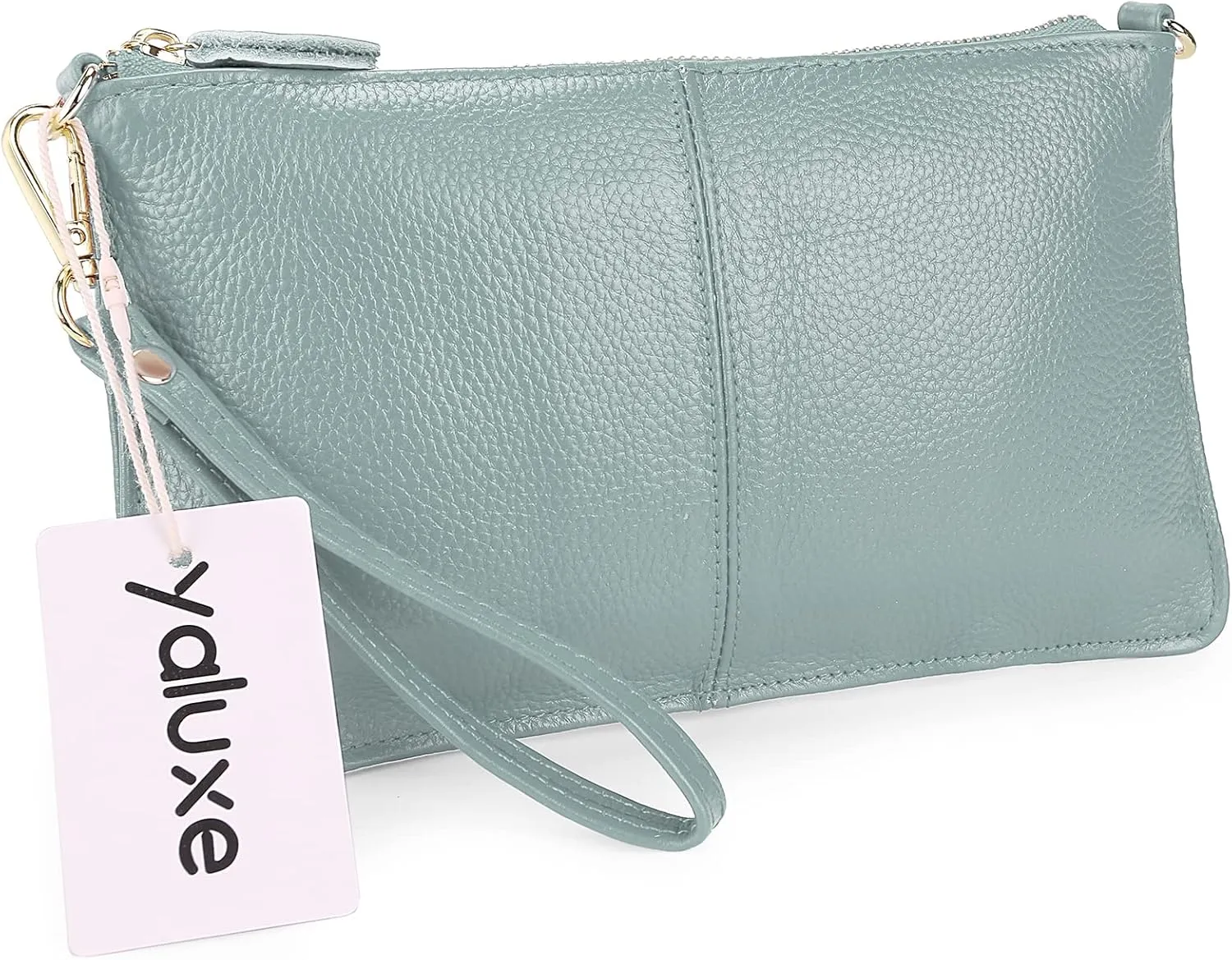 YALUXE Genuine Leather Wristlet Handbags Purses Cell Phone Pocket Clutch Wallet Crossbody Bags for Women