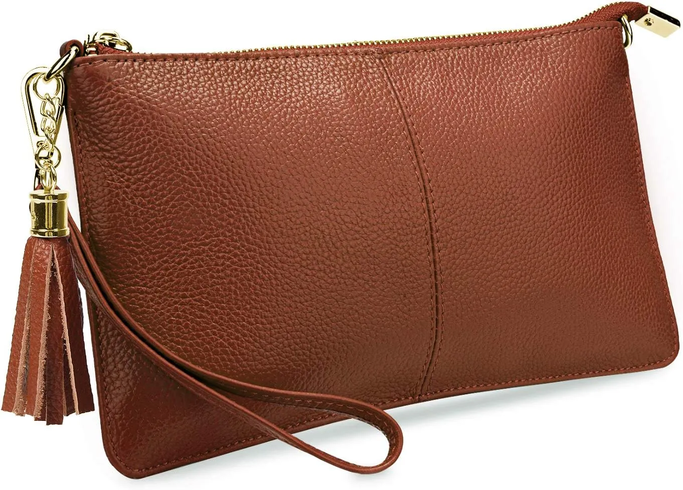YALUXE Genuine Leather Wristlet Handbags Purses Cell Phone Pocket Clutch Wallet Crossbody Bags for Women
