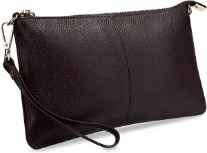 YALUXE Genuine Leather Wristlet Handbags Purses Cell Phone Pocket Clutch Wallet Crossbody Bags for Women