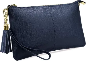 YALUXE Genuine Leather Wristlet Handbags Purses Cell Phone Pocket Clutch Wallet Crossbody Bags for Women