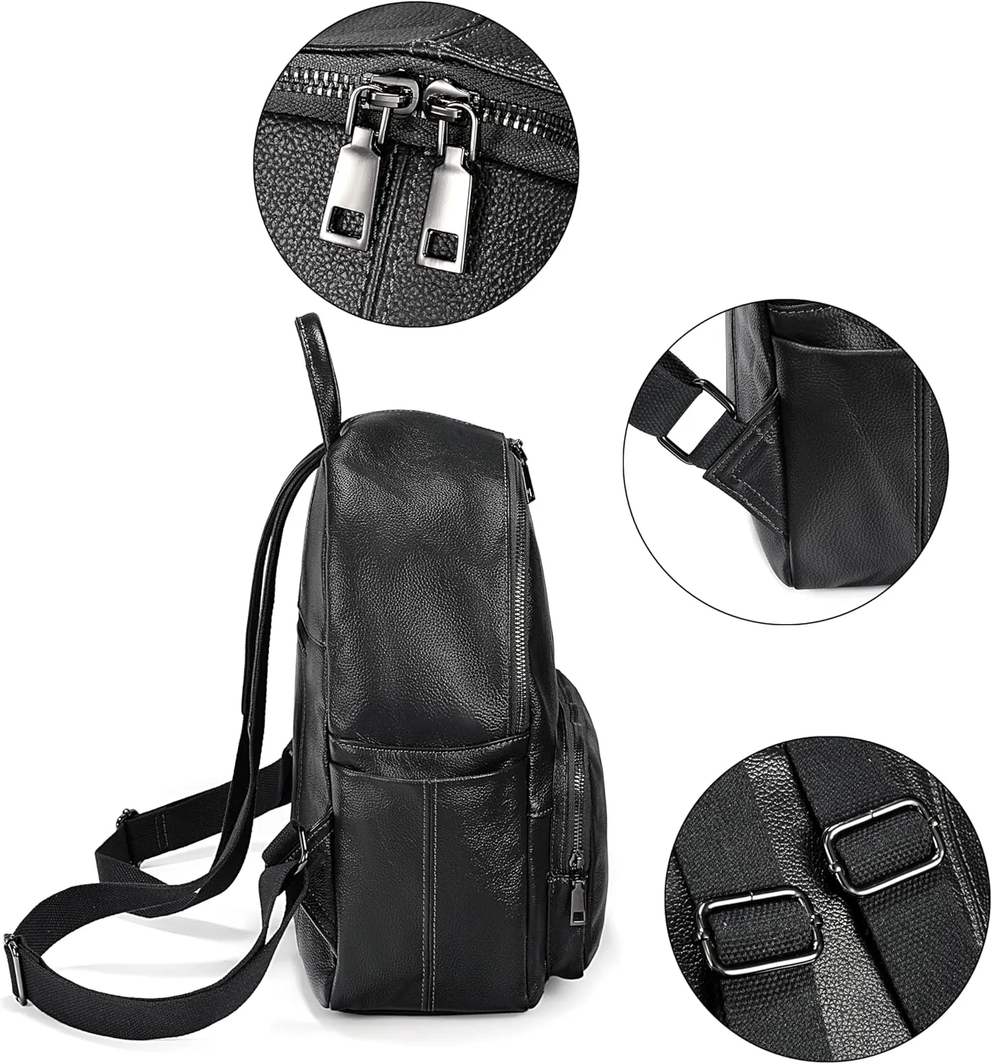 YALUXE Women's Real Leather Backpack Purse Convertible Shoulder Bag Versatile Daypack