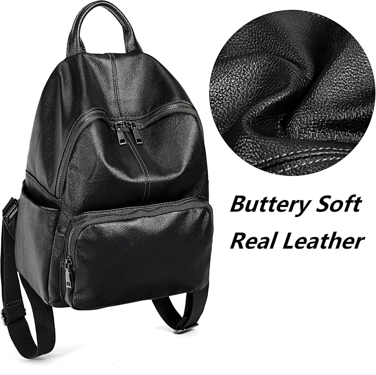 YALUXE Women's Real Leather Backpack Purse Convertible Shoulder Bag Versatile Daypack