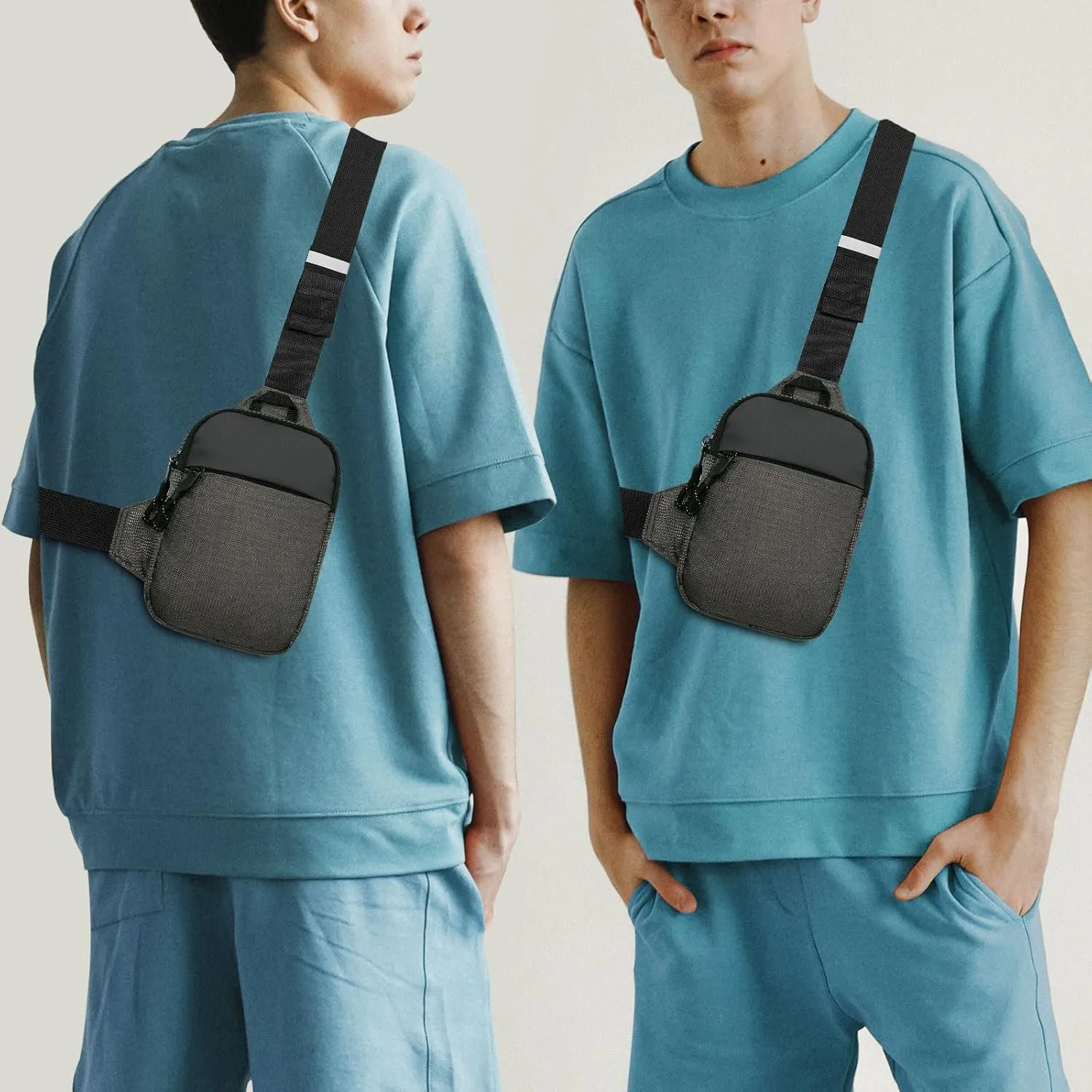 YAMEIZE Mini Crossbody Sling Bag - Trendy Small Chest Bag with Adjustable Strap for Men Women Multipurpose Daypack