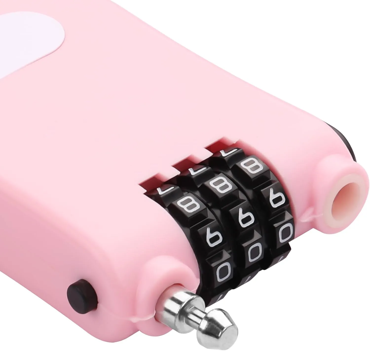 YAODHAOD Combination Cable Lock, Retractable Steel Cable Luggage Lock with 39inch Retractable Steel Cable 3 Digit Combination Lock Travel Bike Helmet Snowboard Lock (Pink)