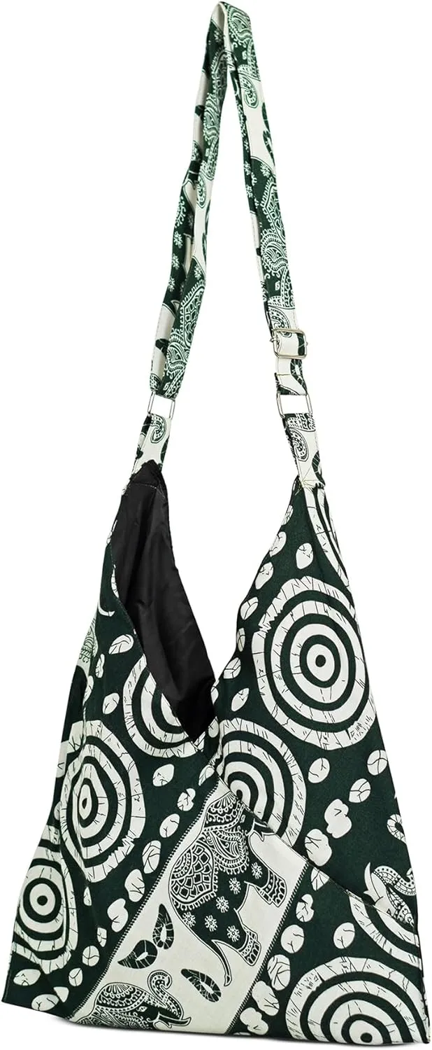 Your Cozy Shopping Bag Tote Bags Crossbody Sling Travel Bag Japaness Silk Elephant Printed