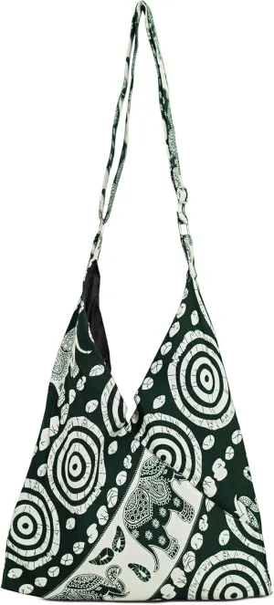 Your Cozy Shopping Bag Tote Bags Crossbody Sling Travel Bag Japaness Silk Elephant Printed
