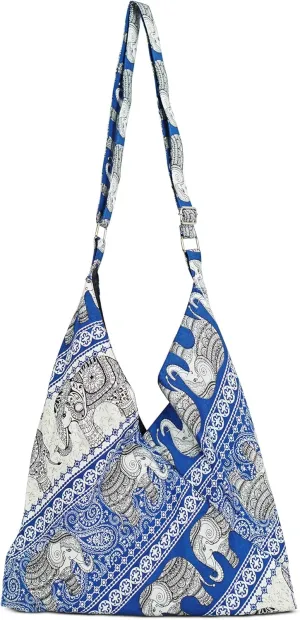 Your Cozy Shopping Bag Tote Bags Crossbody Sling Travel Bag Japaness Silk Elephant Printed